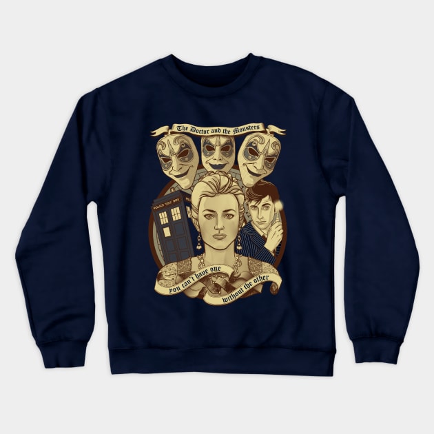 The Doctor and the monsters Crewneck Sweatshirt by ursulalopez